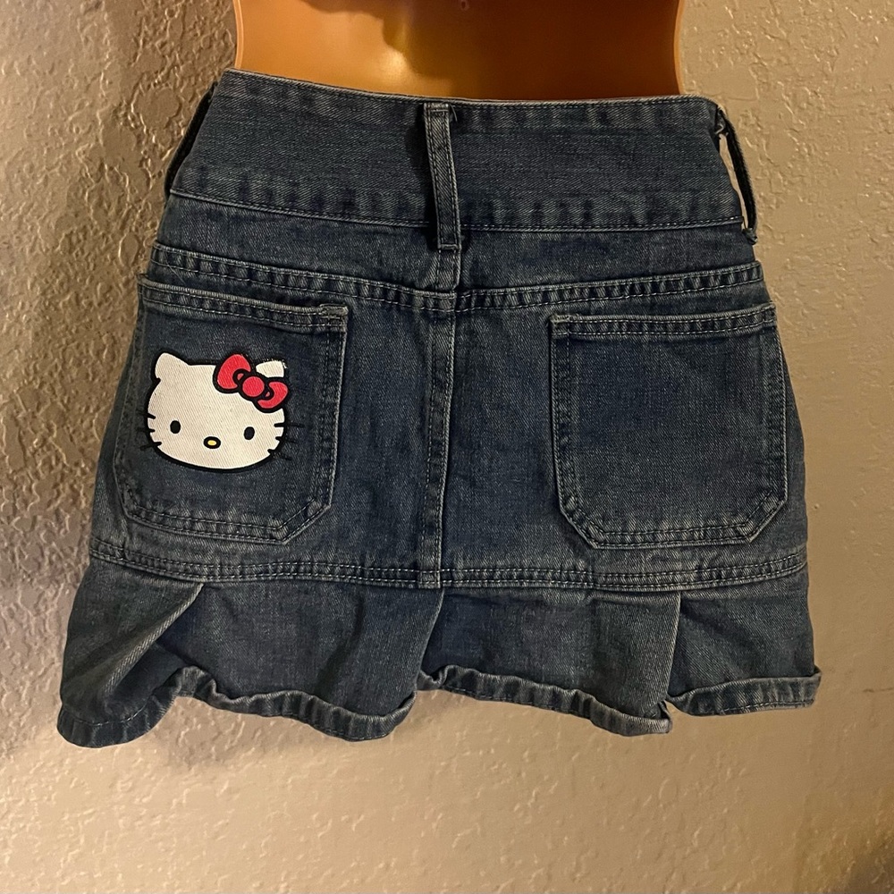 Denim Skirt with Hello Kitty Patch